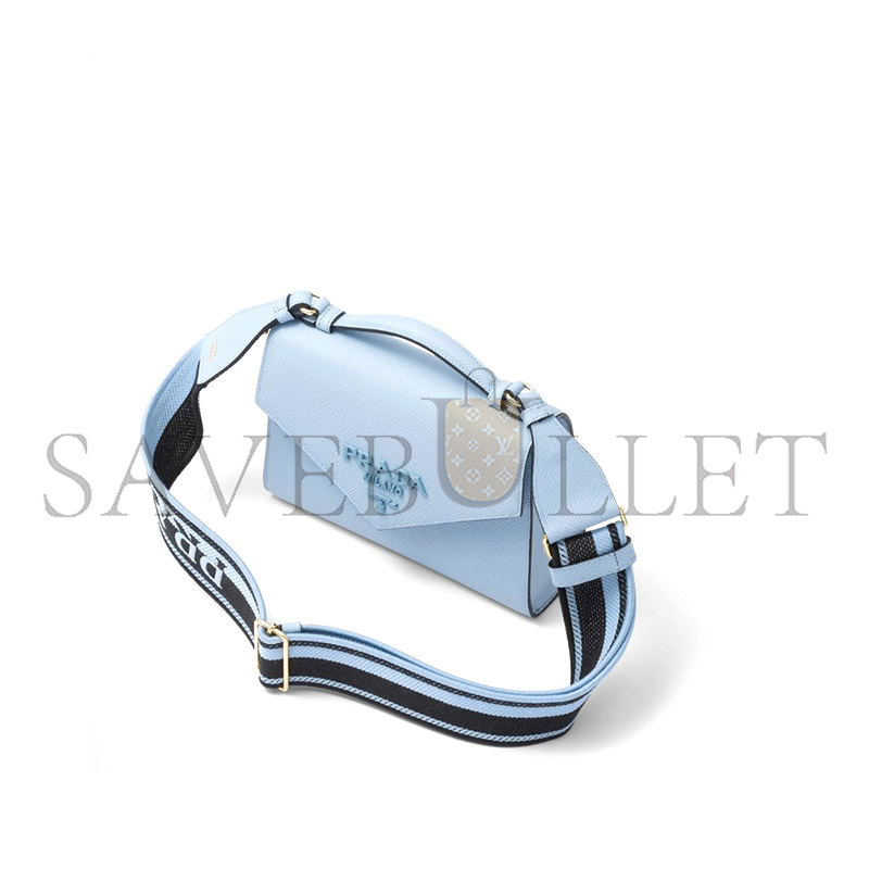 Pra*a monochrome saffiano leather bag 1bd317 (21*14*6.5cm)